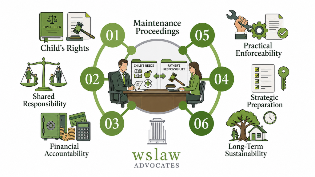 Photo showing strategic institution of child maintenance proceedings as done by WS Law Advocates