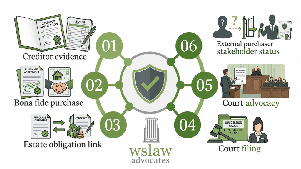 Photo showing strategic positioning as a creditor in the estate as done by WS Law Advocates