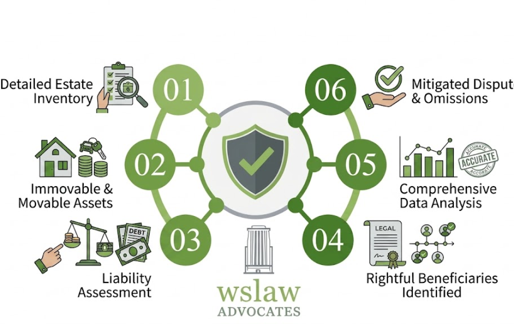 Photo showing estate mapping and legal structuring as done by WS Law Advocates